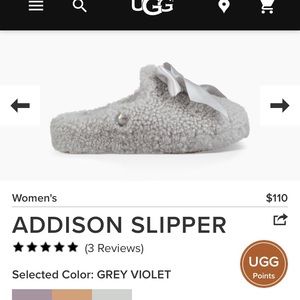*SALE*. NWT UGG Addison grey slippers - size 9